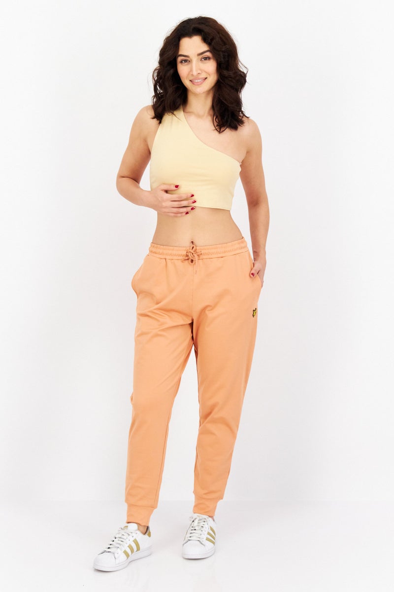 Lyle & Scott Women Regular Fit Embroidered Logo Jogger Pant, Dusky Orange - Image 4